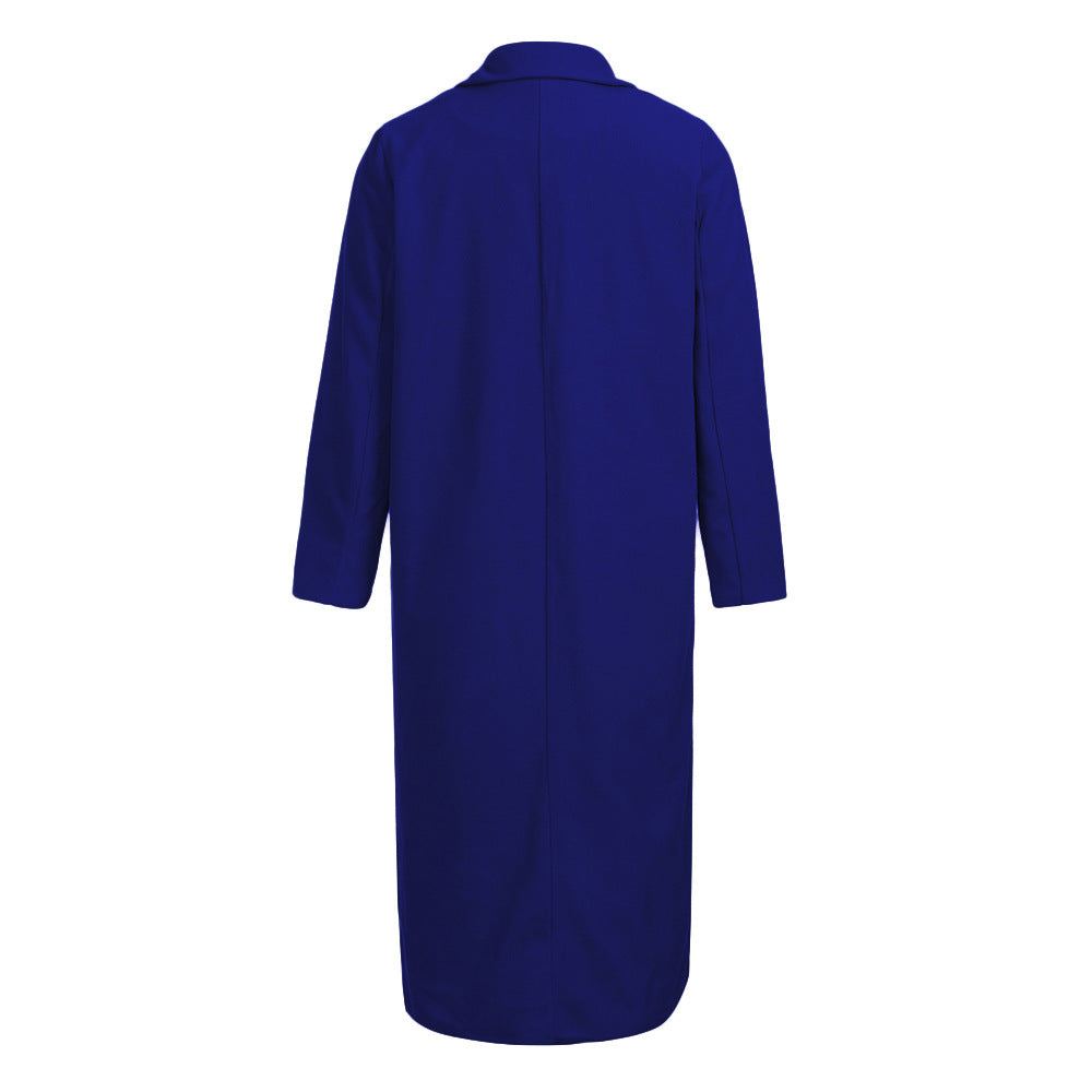 Solid Color Lapel Coat