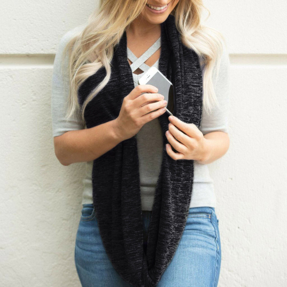 Storage Zipper Pocket Scarf