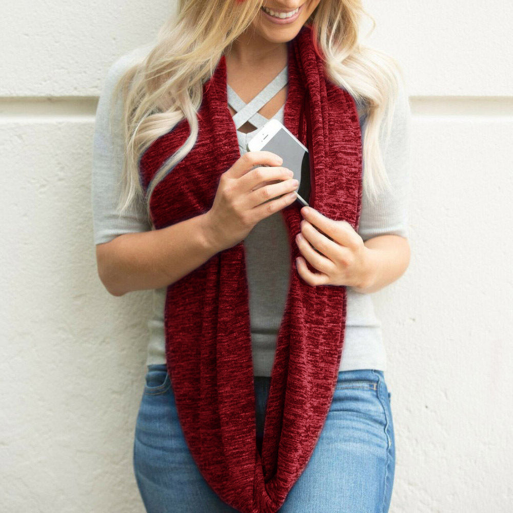 Storage Zipper Pocket Scarf