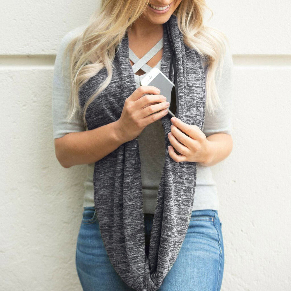 Storage Zipper Pocket Scarf