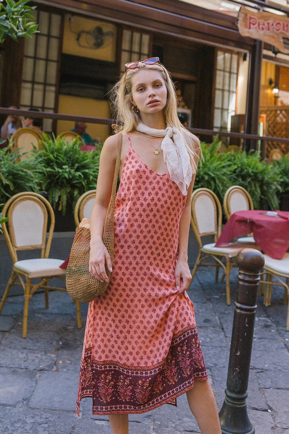 V Neck Boho Maxi Dress