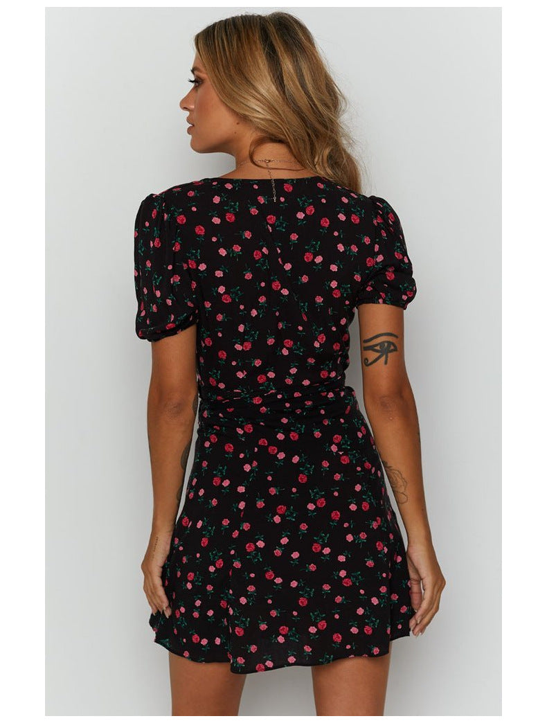 V Neck Floral Dress