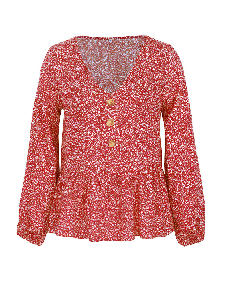 V Neck Long Sleeve Top