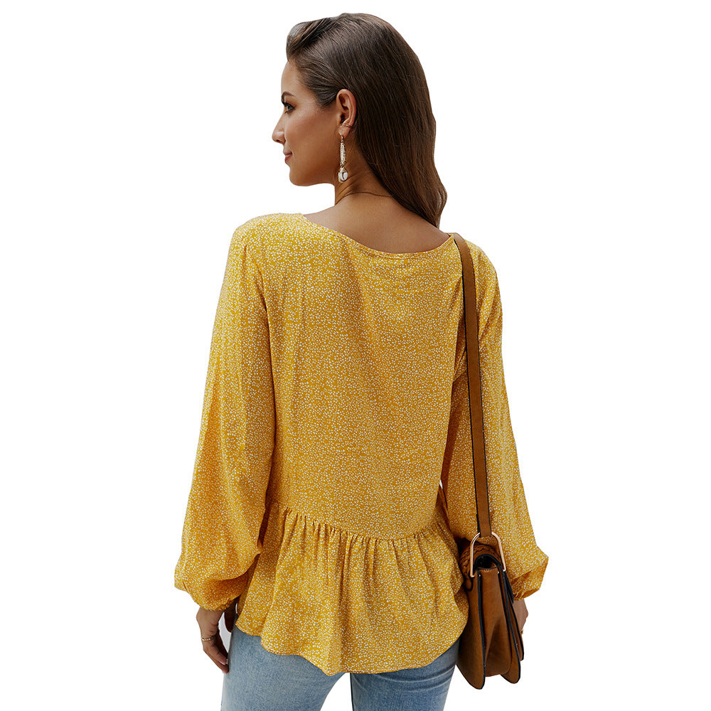 V Neck Long Sleeve Top