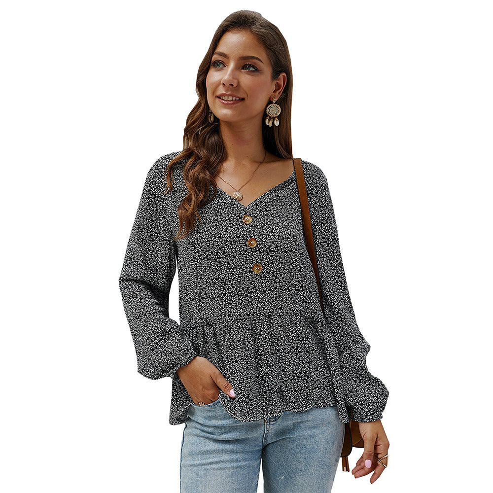 V Neck Long Sleeve Top
