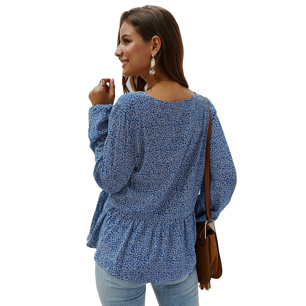 V Neck Long Sleeve Top
