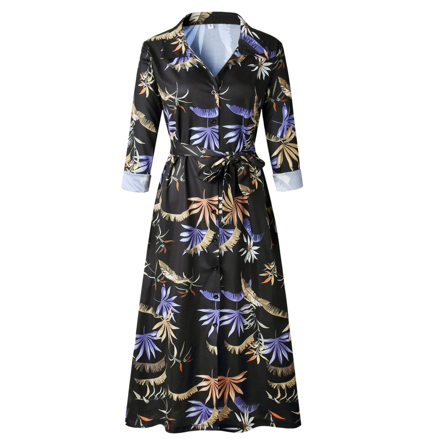 V Neck Pockets Dress