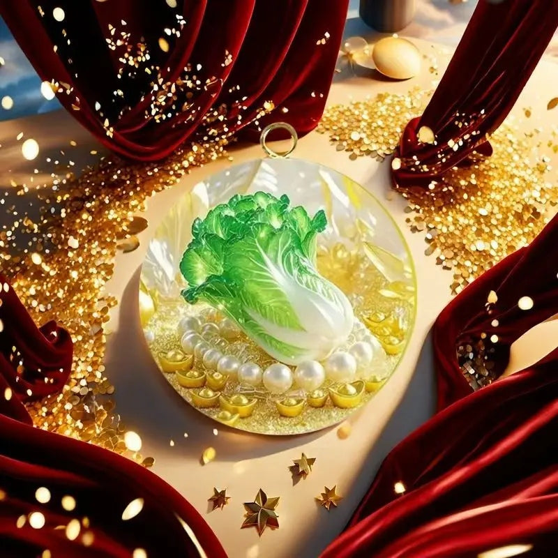 Round Cabbage Pendant For Attracting Wealth And Good Fortune