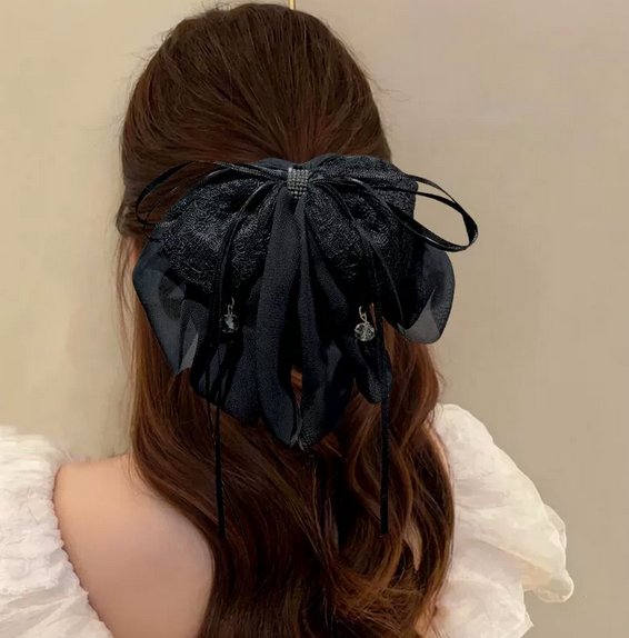 Lace Bow Ponytail Clip
