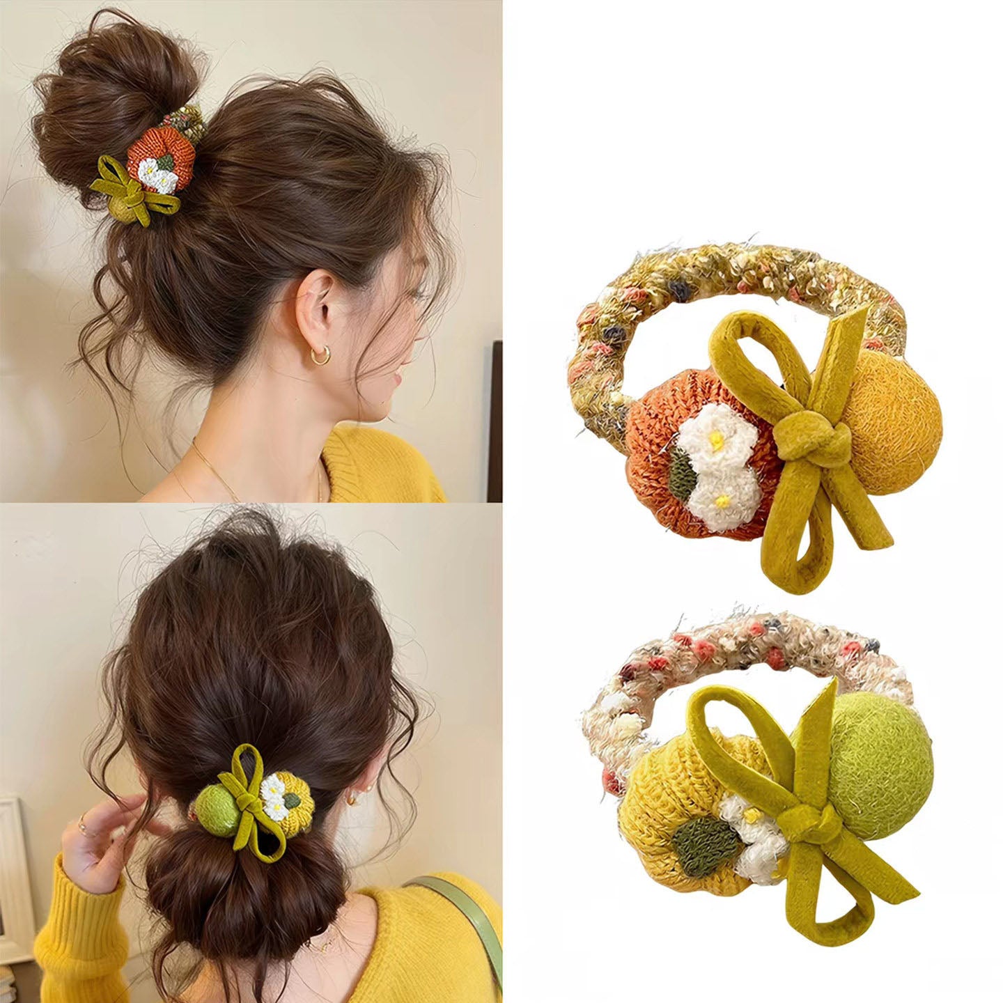 Pumpkin Bow Hair Tie