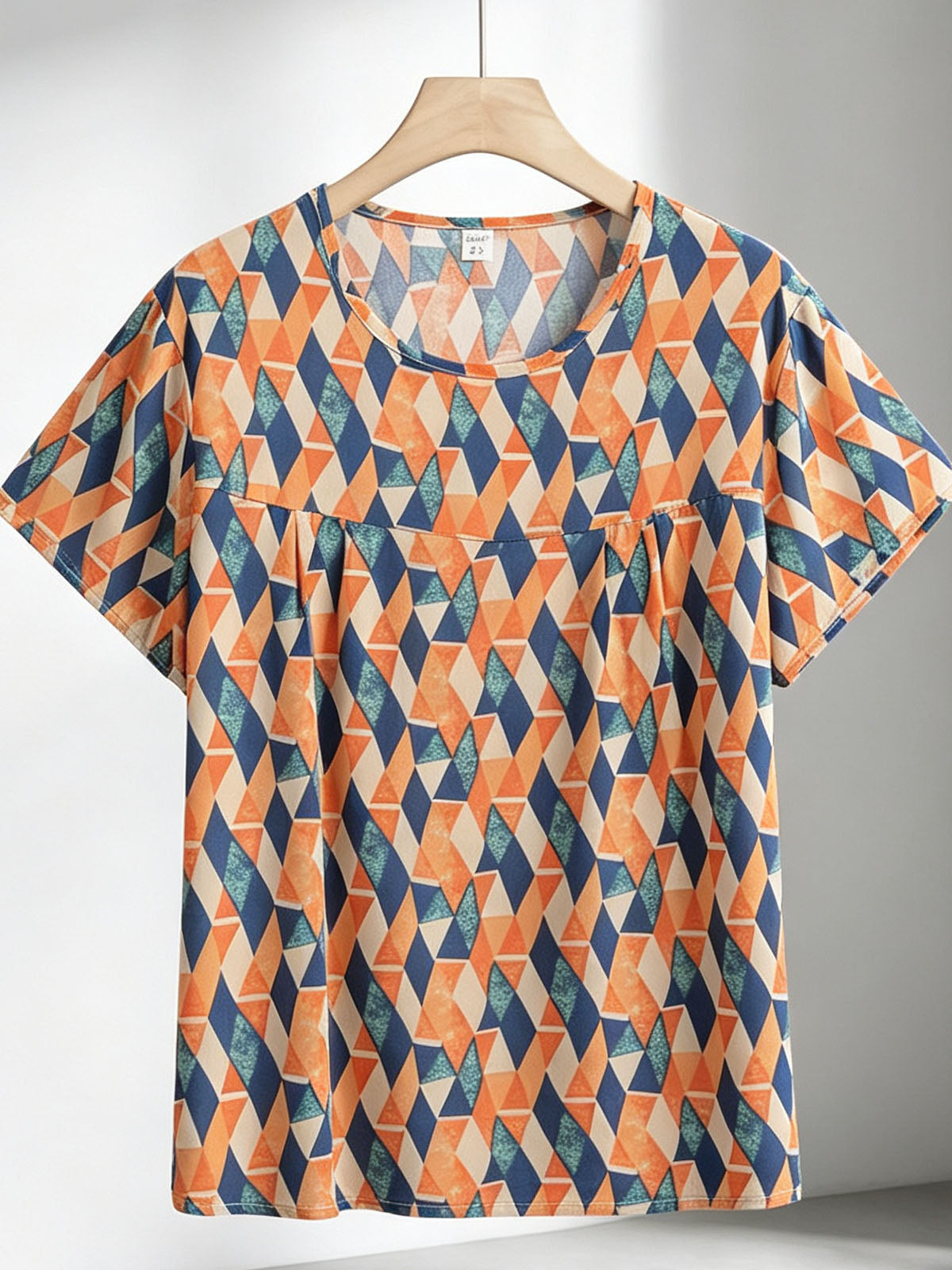 Loose Floral Print Top For Middle-aged