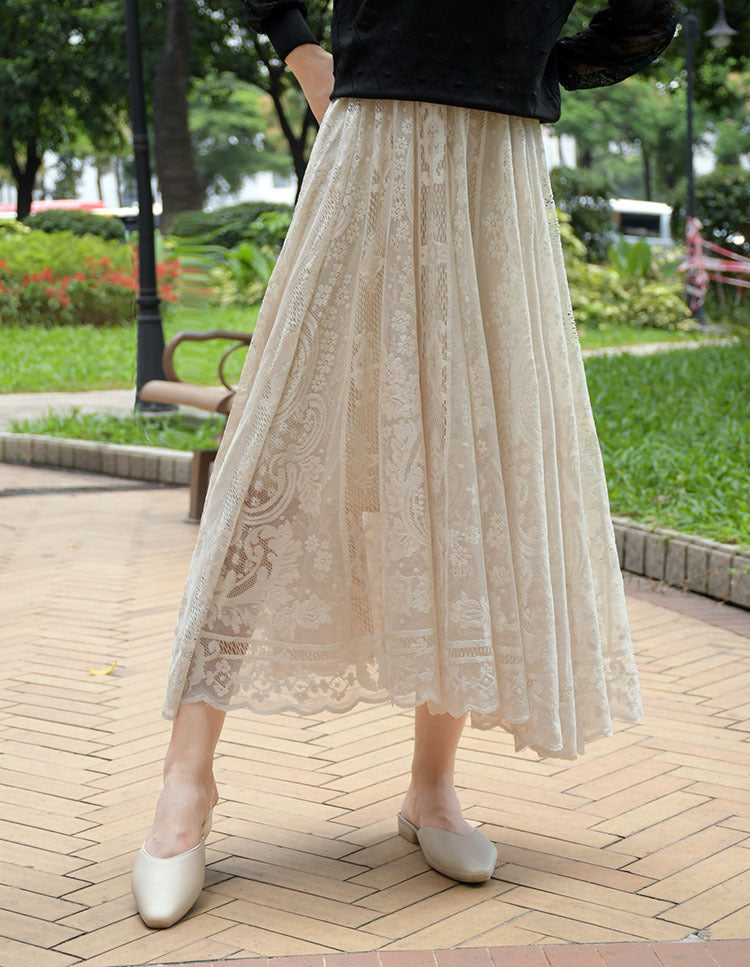 Lace Hollow Out Skirt