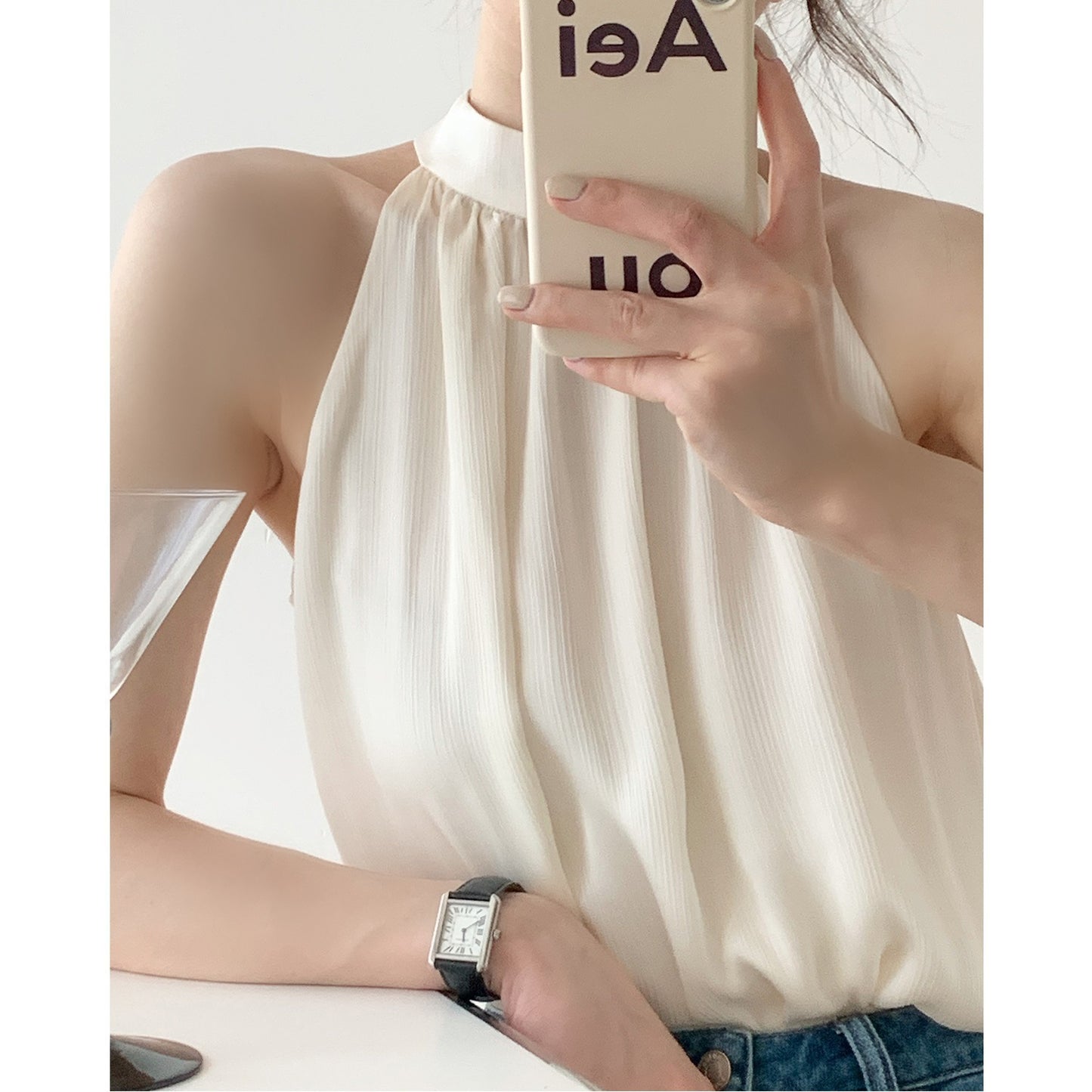 Sleeveless Chiffon Top
