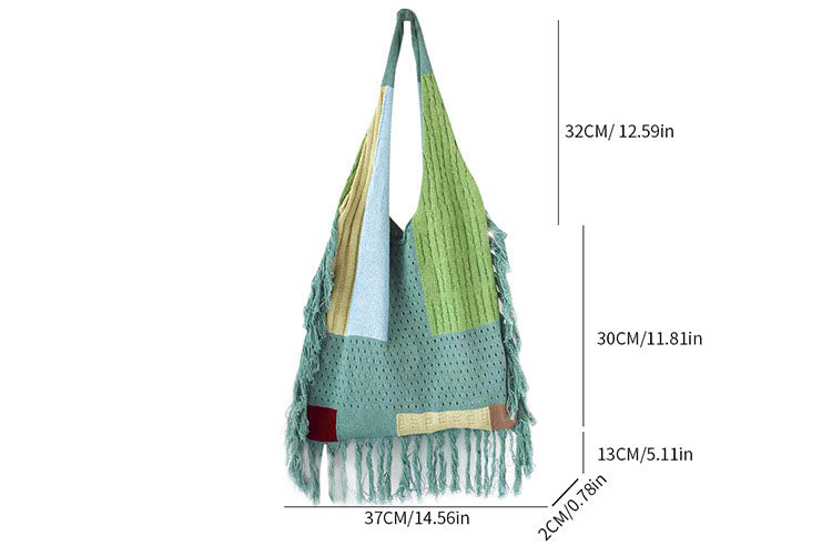 Tassel Splicing Knitted Bags