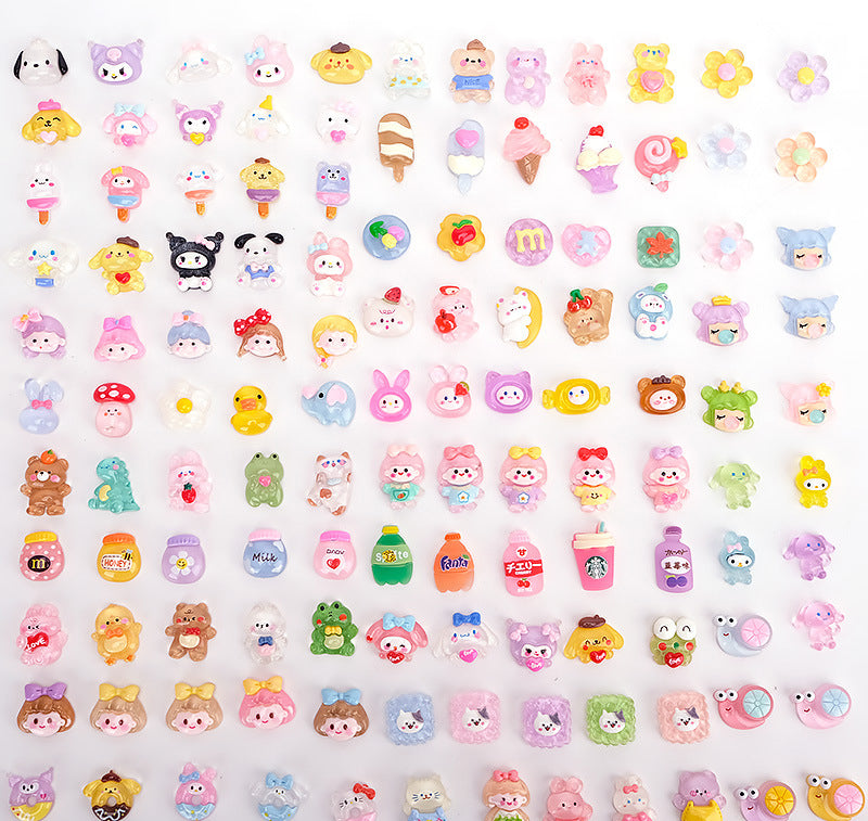 50 Pieces Cartoon Resin Diy Accessories