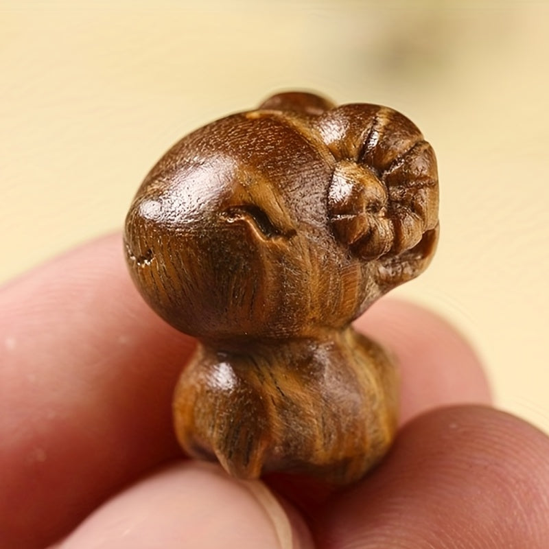 Sandalwood carved personalized cute little sheep pendant accessories
