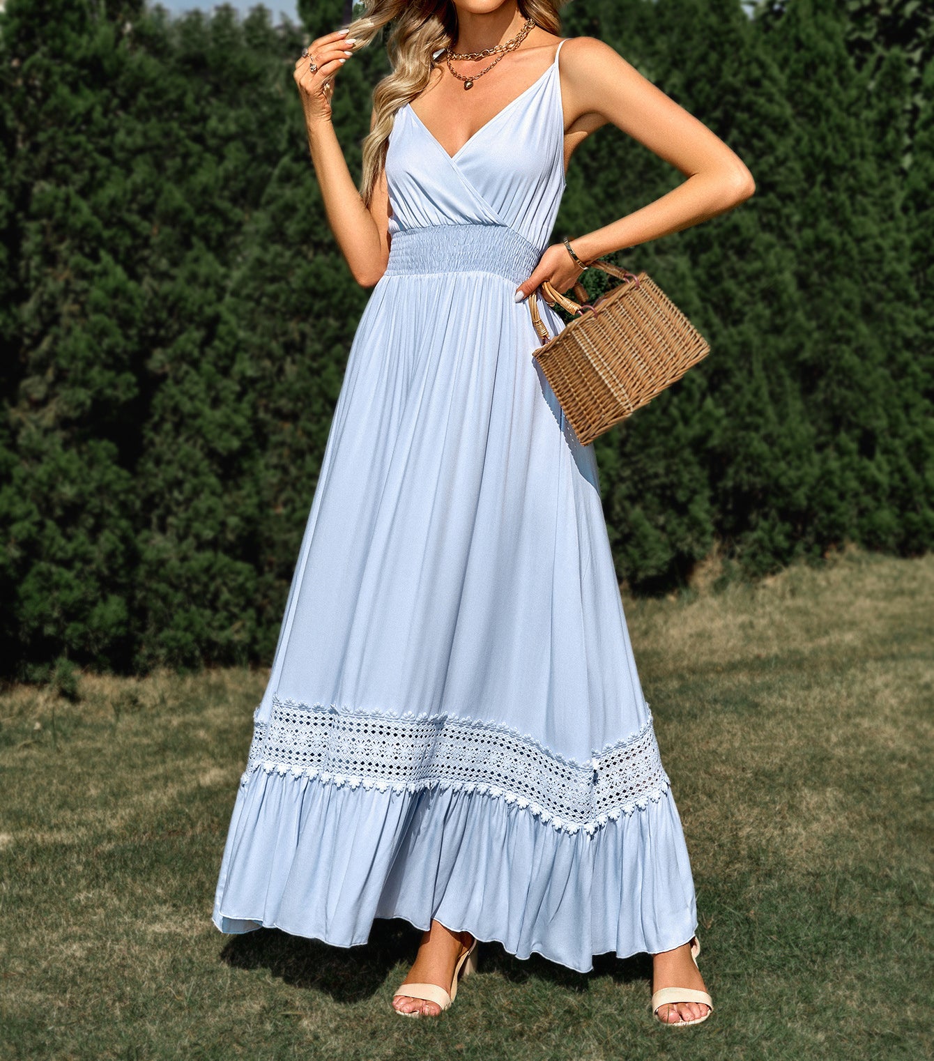 V Neck Maxi Dress