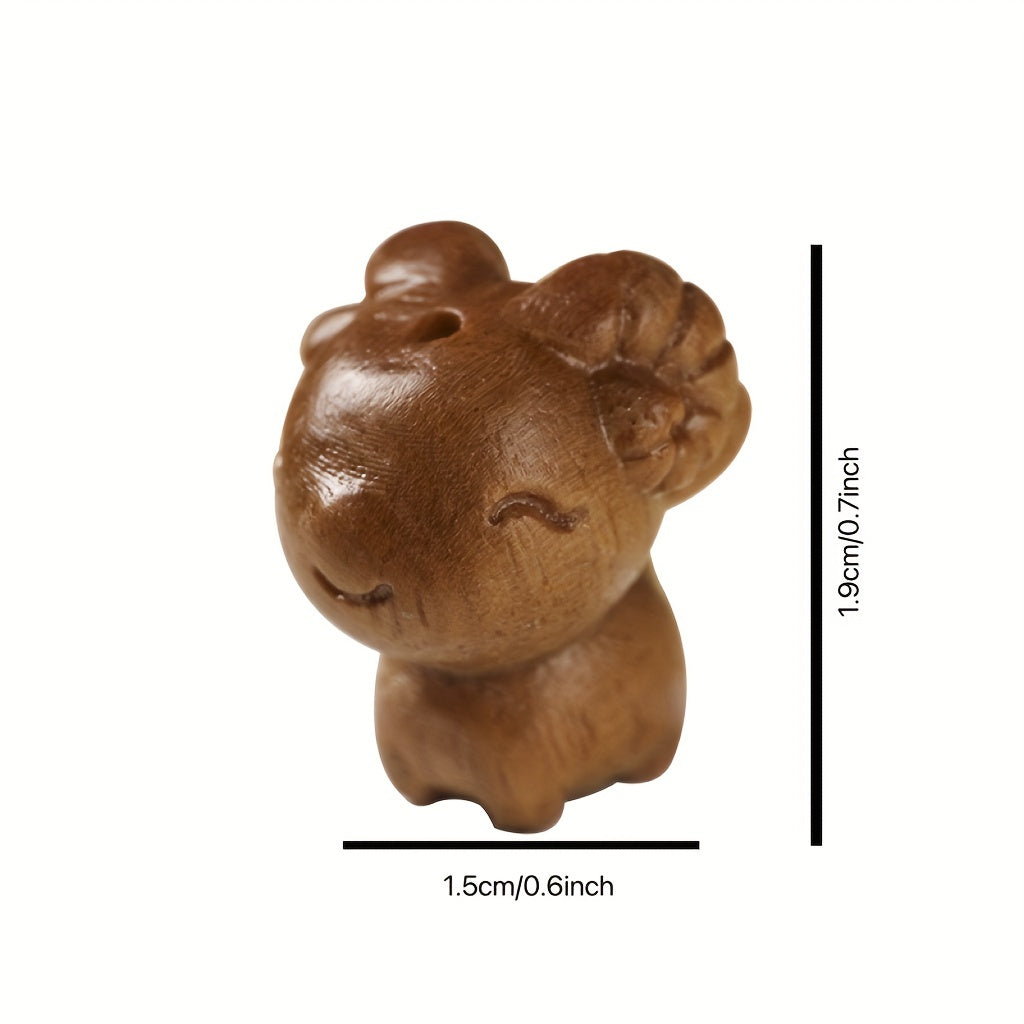 Sandalwood carved personalized cute little sheep pendant accessories