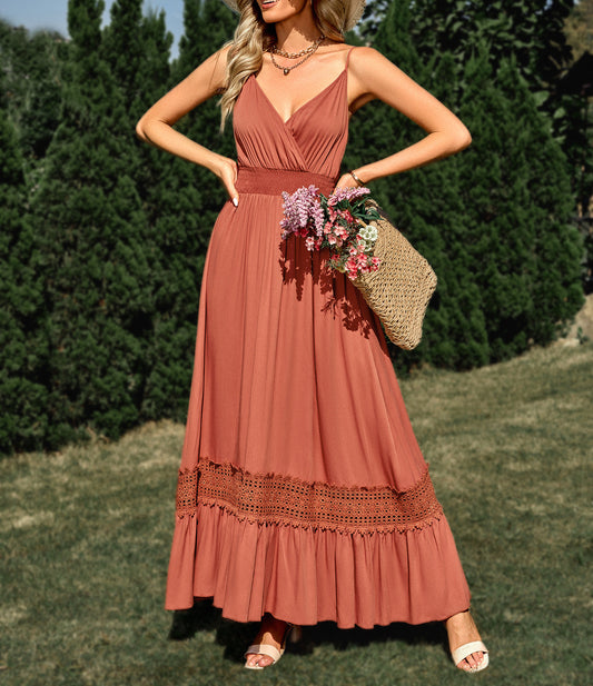 V Neck Maxi Dress