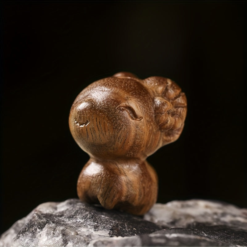 Sandalwood carved personalized cute little sheep pendant accessories