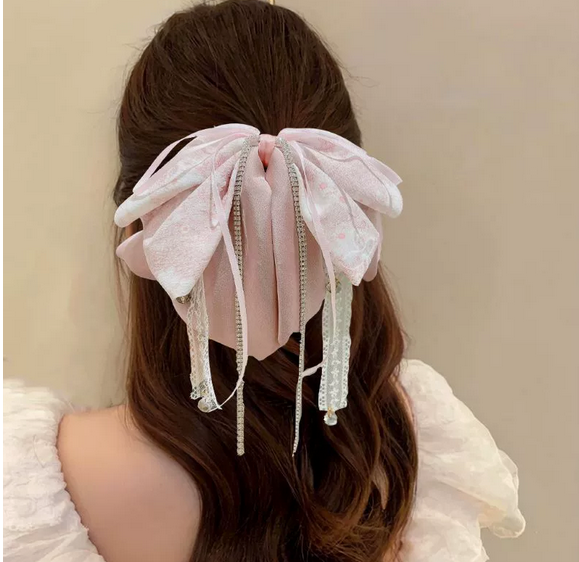 Lace Bow Ponytail Clip