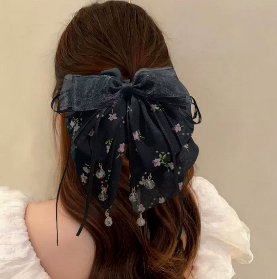 Lace Bow Ponytail Clip
