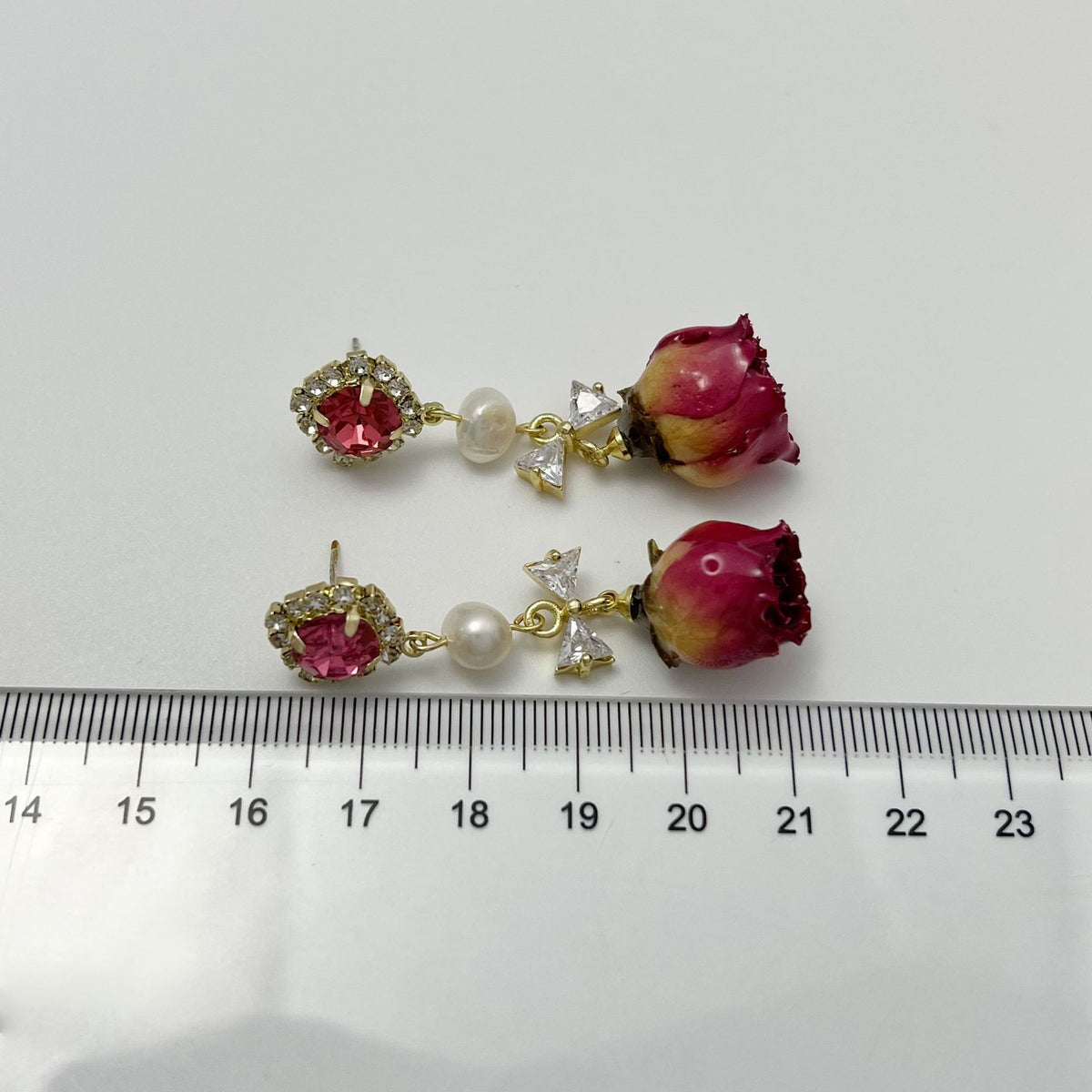 Pearl and Rose Earrings