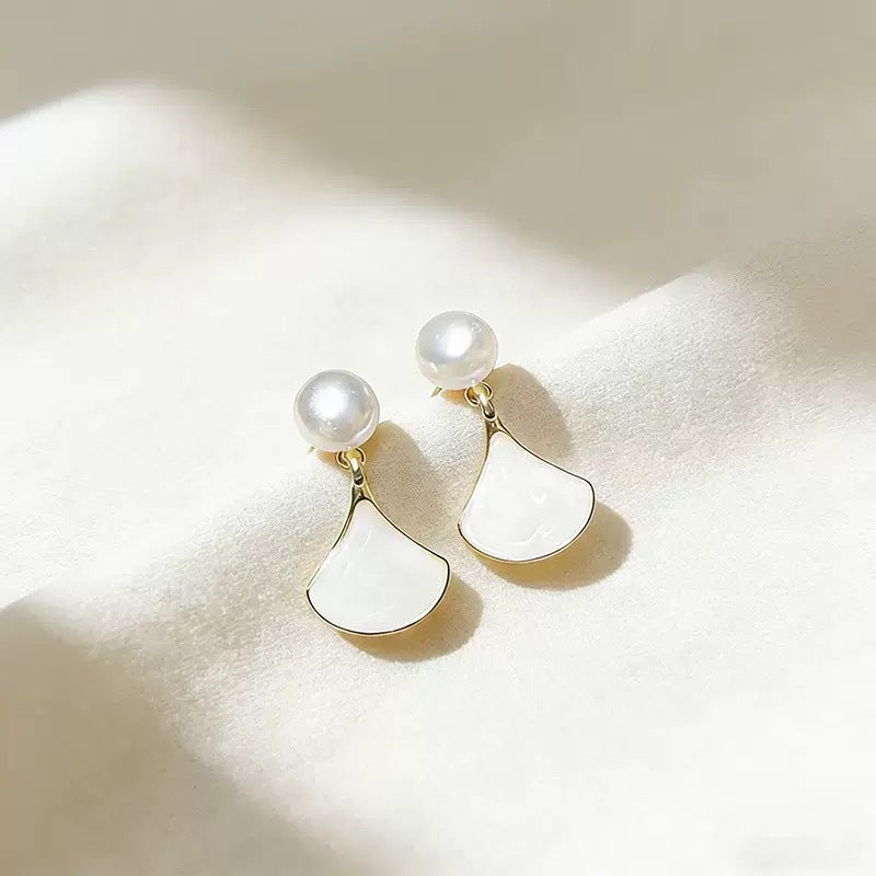 Fan-shaped Stud Earrings