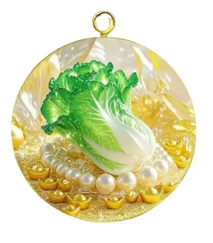 Round Cabbage Pendant For Attracting Wealth And Good Fortune