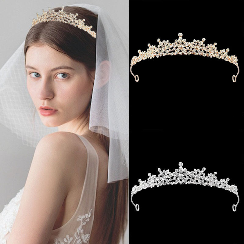 Bridal Crown Alloy Flower Pearl Headband