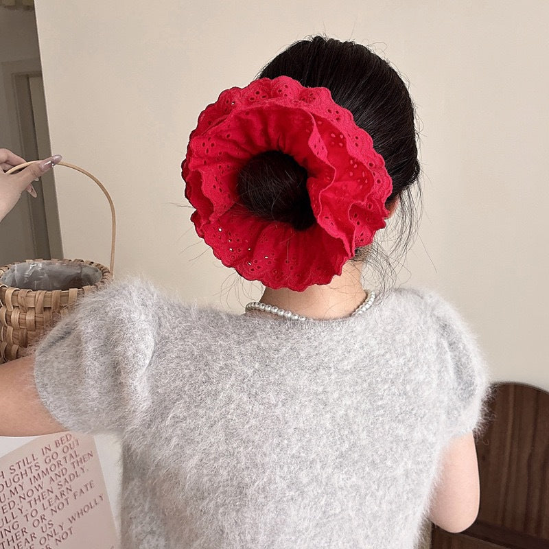 Lace Trim Hollow Out Hair Tie
