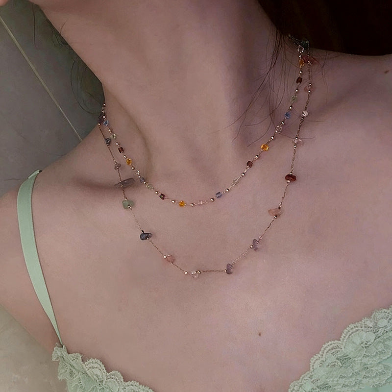 Colorful Square Stone Necklace