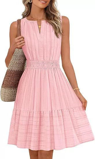 Pleated Sleeveless Dress
