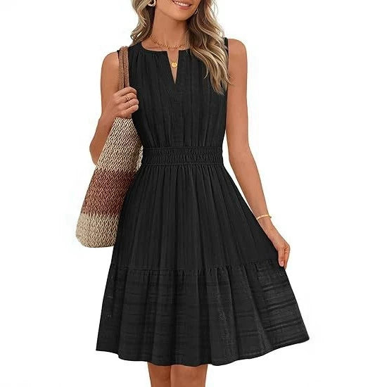 Pleated Sleeveless Dress