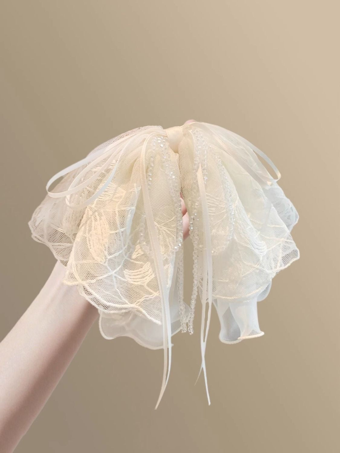 Lace Bow Ponytail Clip