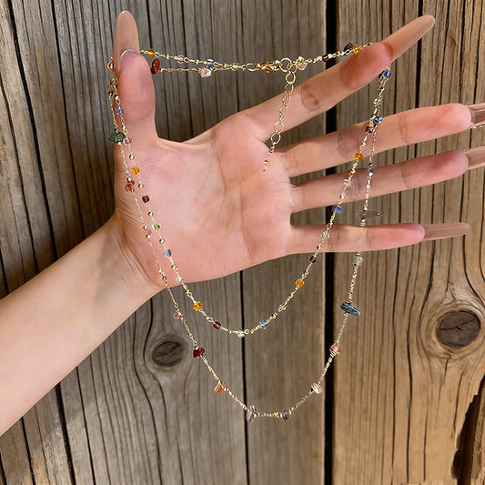 Colorful Square Stone Necklace