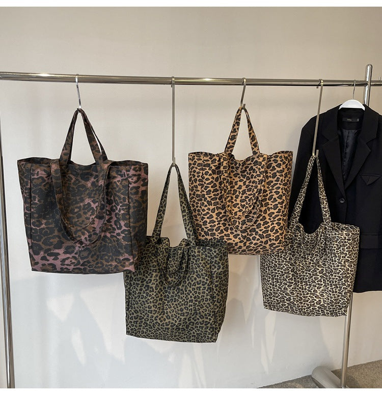 Leopard-print Canvas  Bag