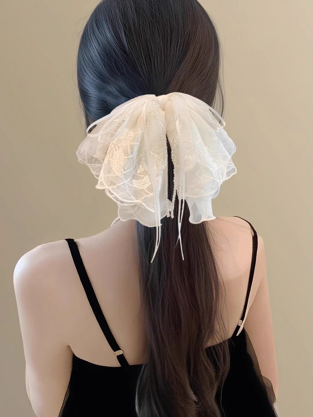 Lace Bow Ponytail Clip