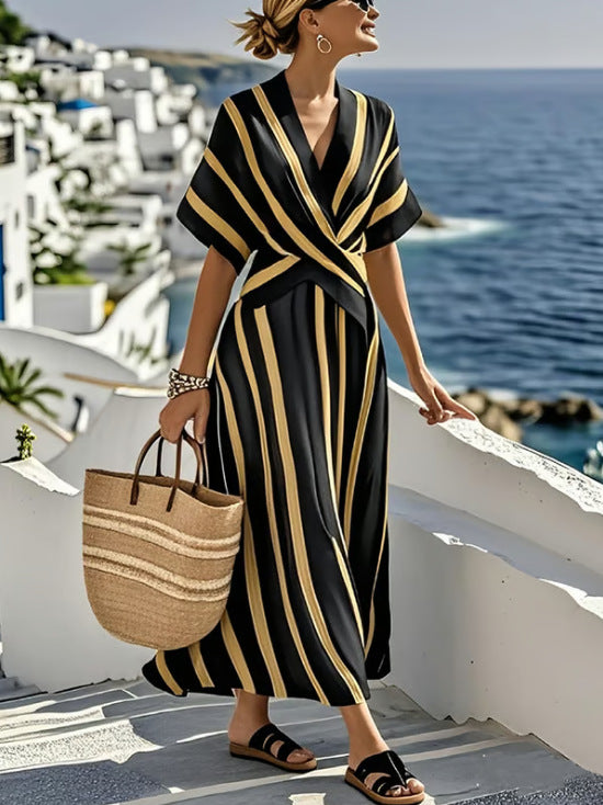 Pleated Flared Dress
