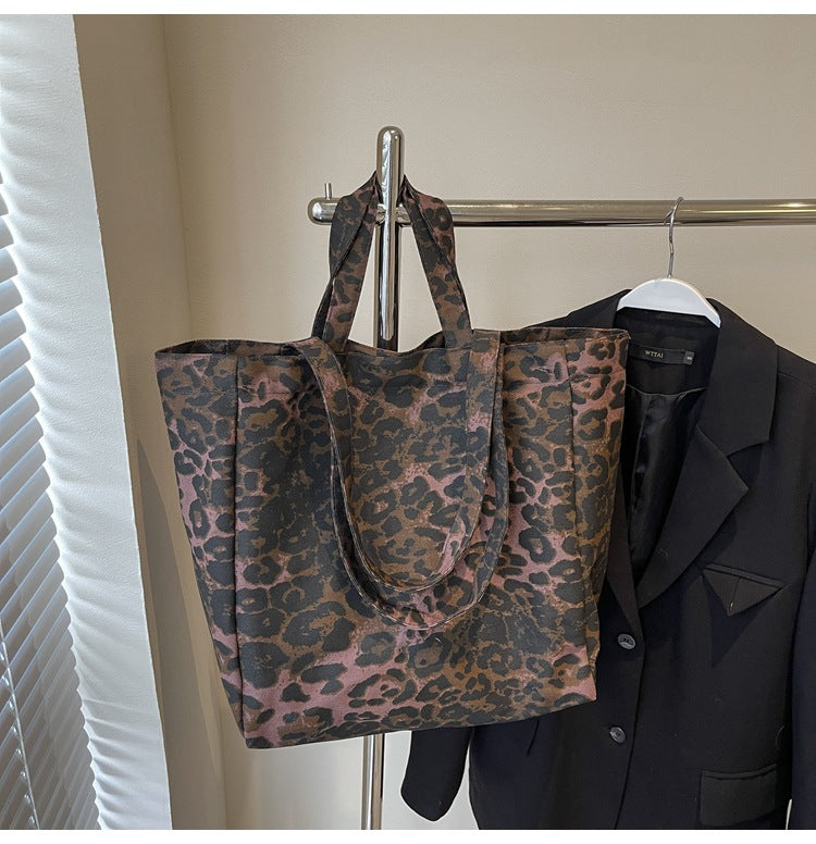 Leopard-print Canvas  Bag