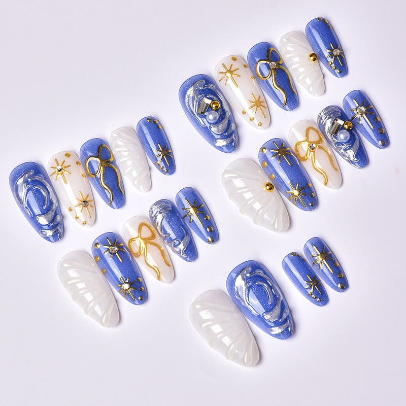 3D Star Bow Handmade Rhinestone Nail Art