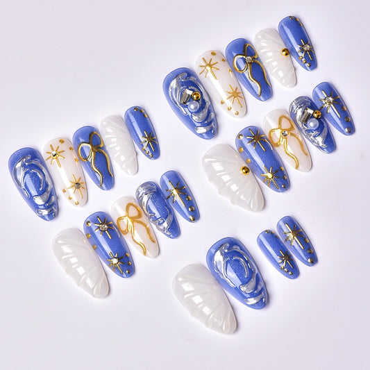 3D Star Bow Handmade Rhinestone Nail Art