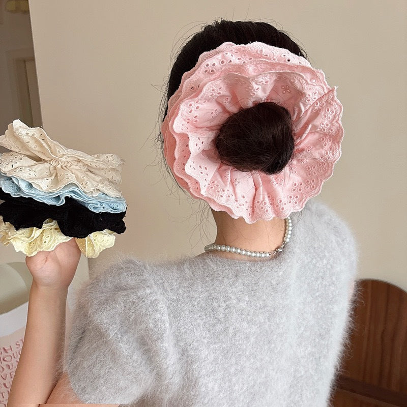 Lace Trim Hollow Out Hair Tie
