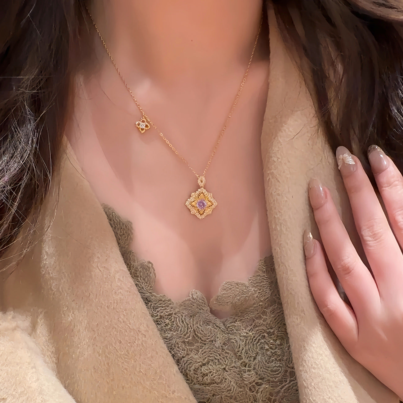 Four-leaf clover necklace