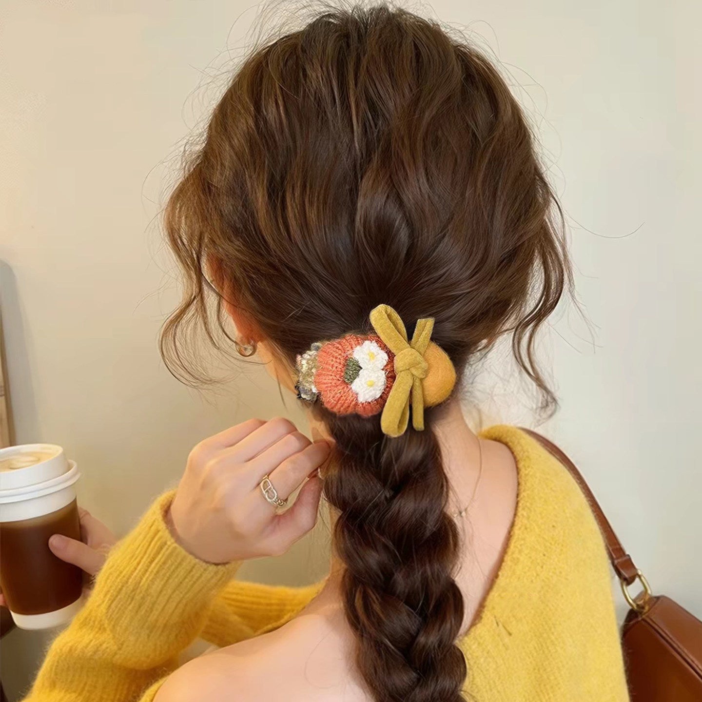 Pumpkin Bow Hair Tie