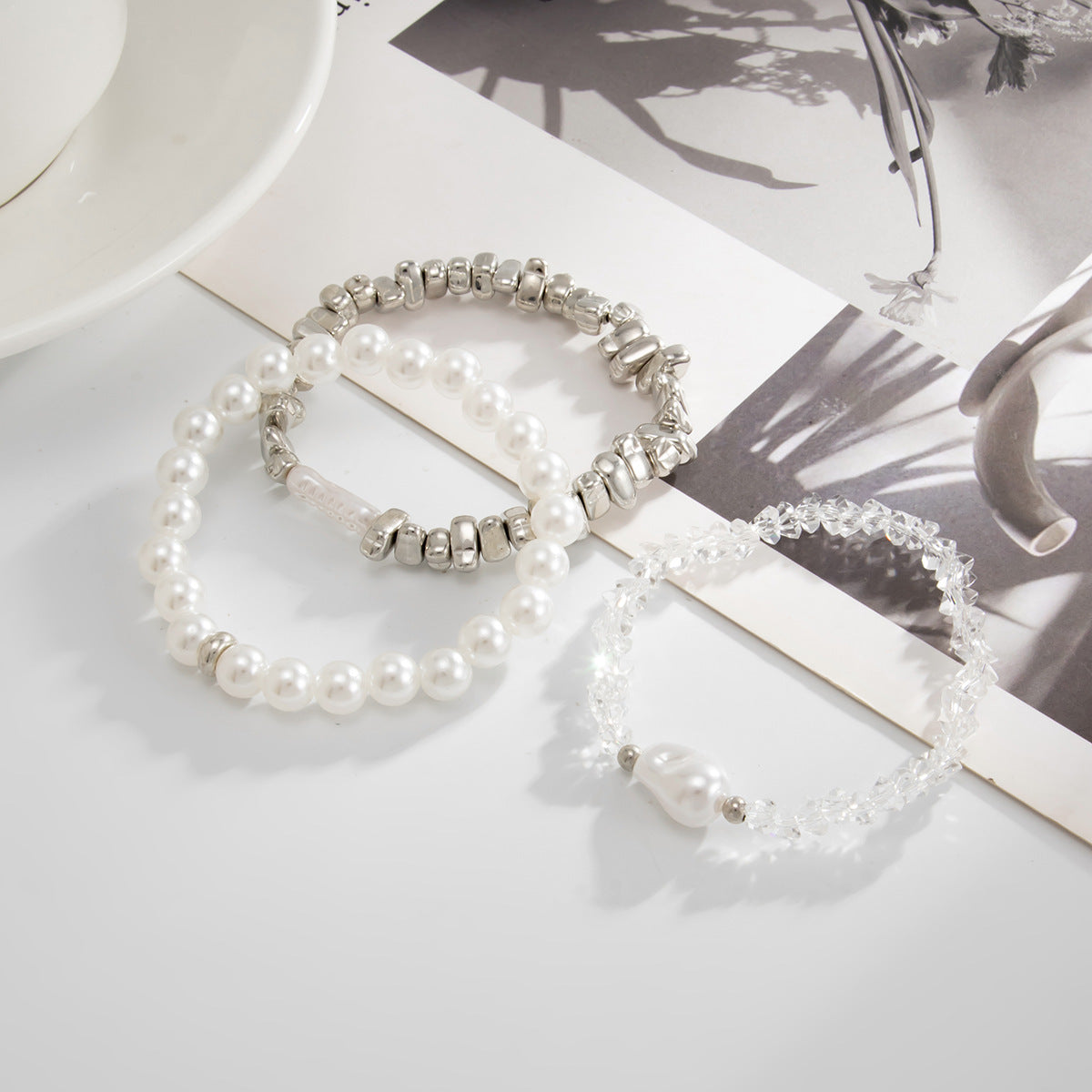 Irregular Crystal Beaded Bracelet