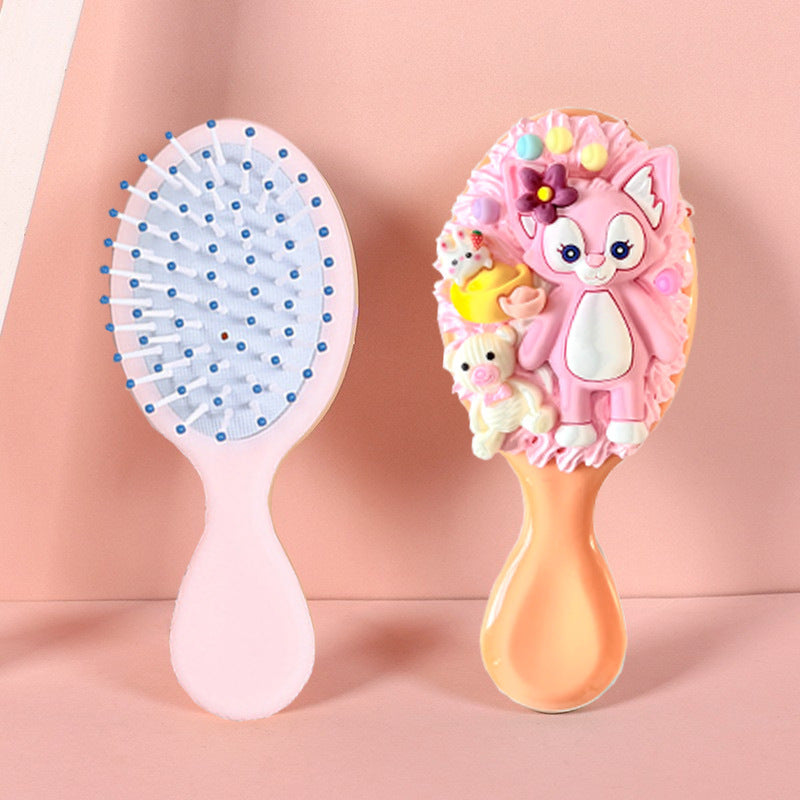 1 pc Cream Glue DIY Material And Cartoon Cute Children's Mini Comb