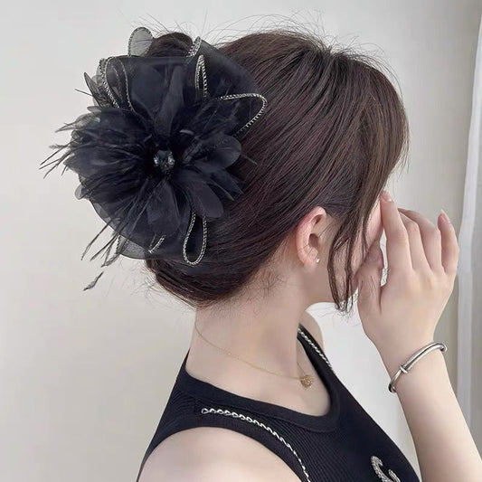 Large Colored Feather Hair Clip