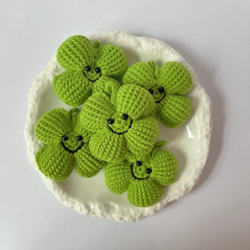Hand-crocheted four-leaf Clover Pendants