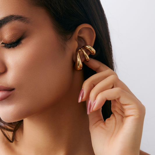 Geometric Spiral Earrings With Teardrop-shaped Openings